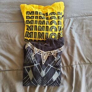 Boys sz 4 Minions and Black Panther hooded shirts